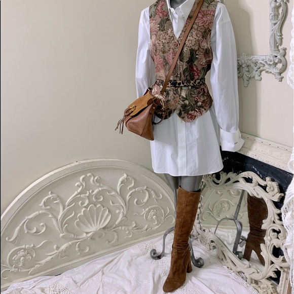 VINTAGE Linen Floral Vest - Picture 3 of 12